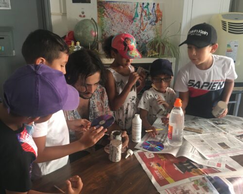 Atelier récup'art avec les enfants de GFEN Languedoc (Projet Wayno Beeri)